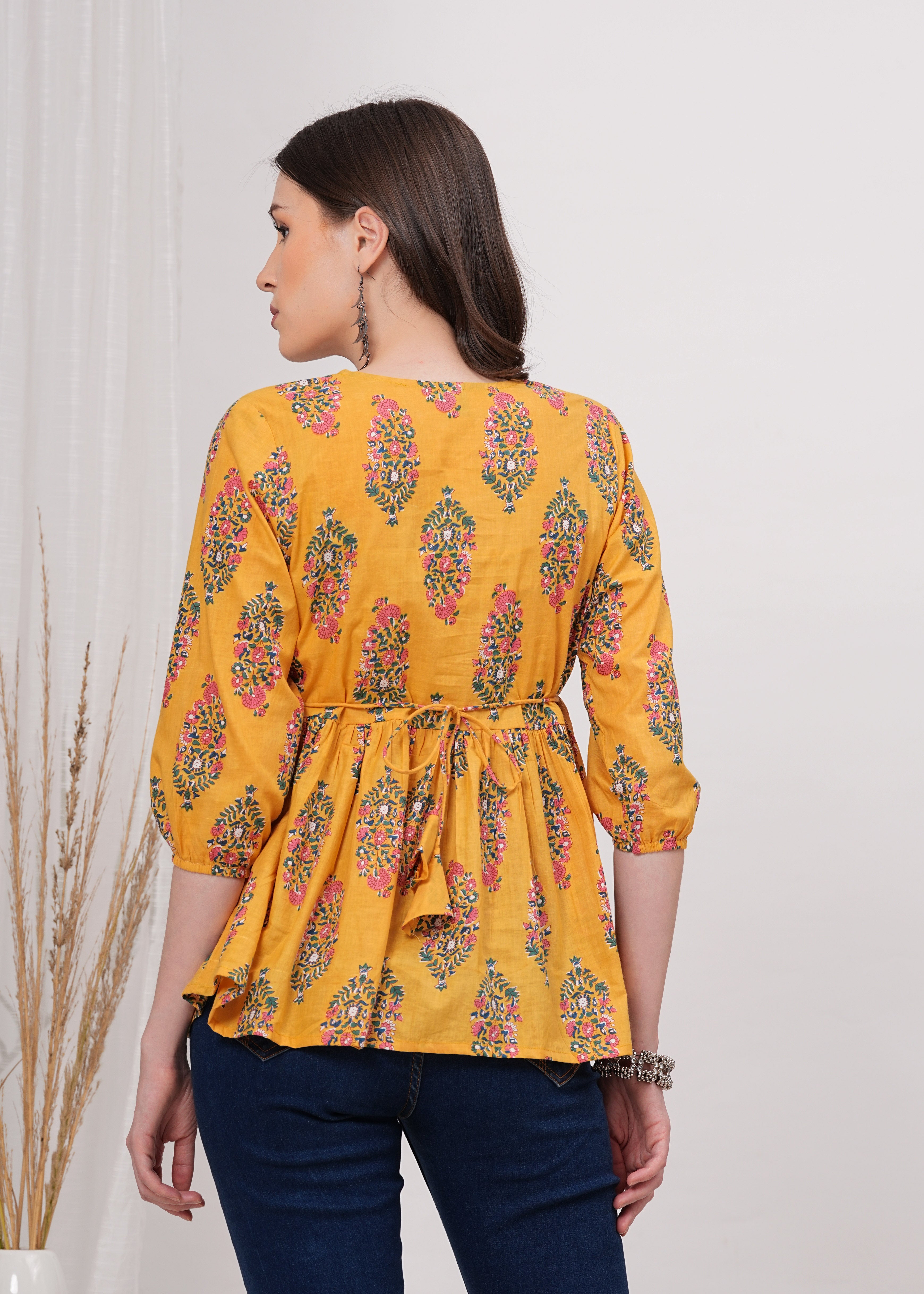 Sunlight Vibrant Yellow Pure Cotton Top -Radiate Warmth and Style