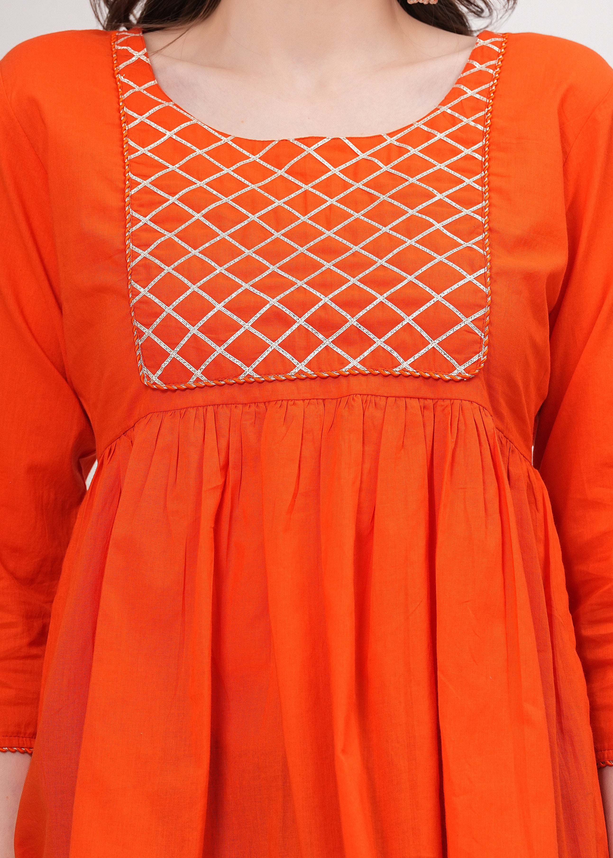 Tangerine Diamond Peplum Top