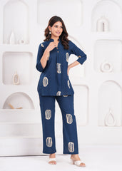 The Essential Navy Blue Cord Set – Ultra-Soft, Skin-Friendly Cotton for All-Day Wear