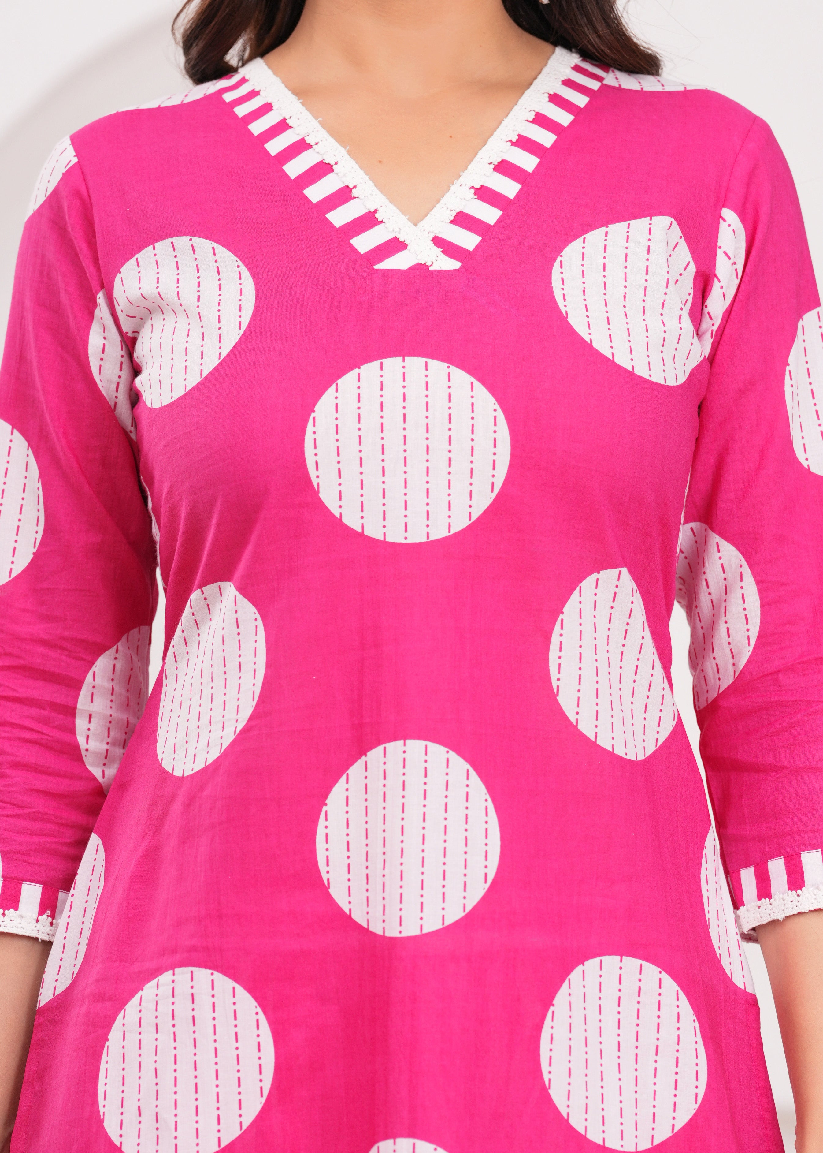 Hot Pink Kurta with Coordinated Pants – Vibrant, Comfortable, and Perfect for Celebrations or Casual Chic
