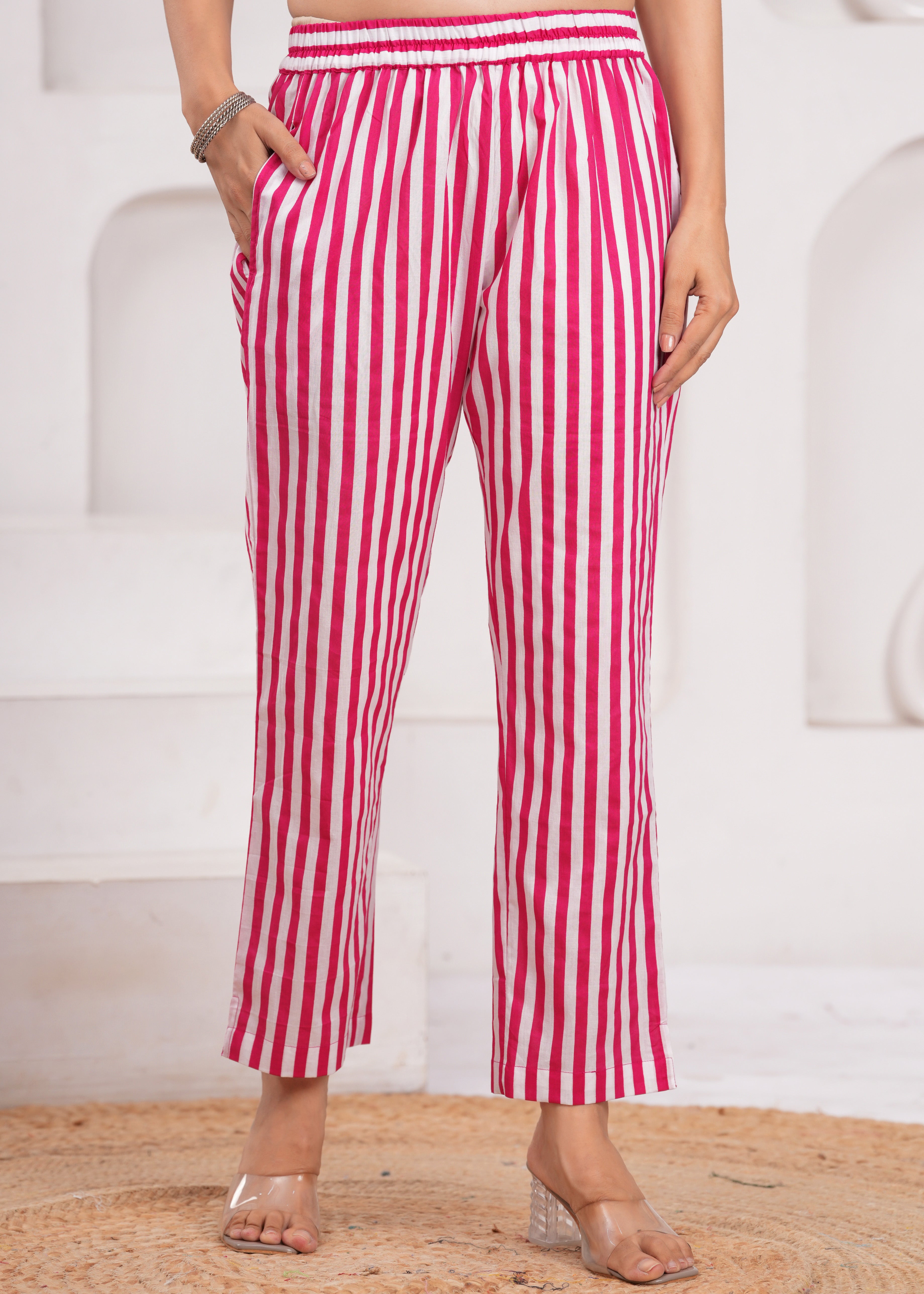 Hot Pink Kurta with Coordinated Pants – Vibrant, Comfortable, and Perfect for Celebrations or Casual Chic