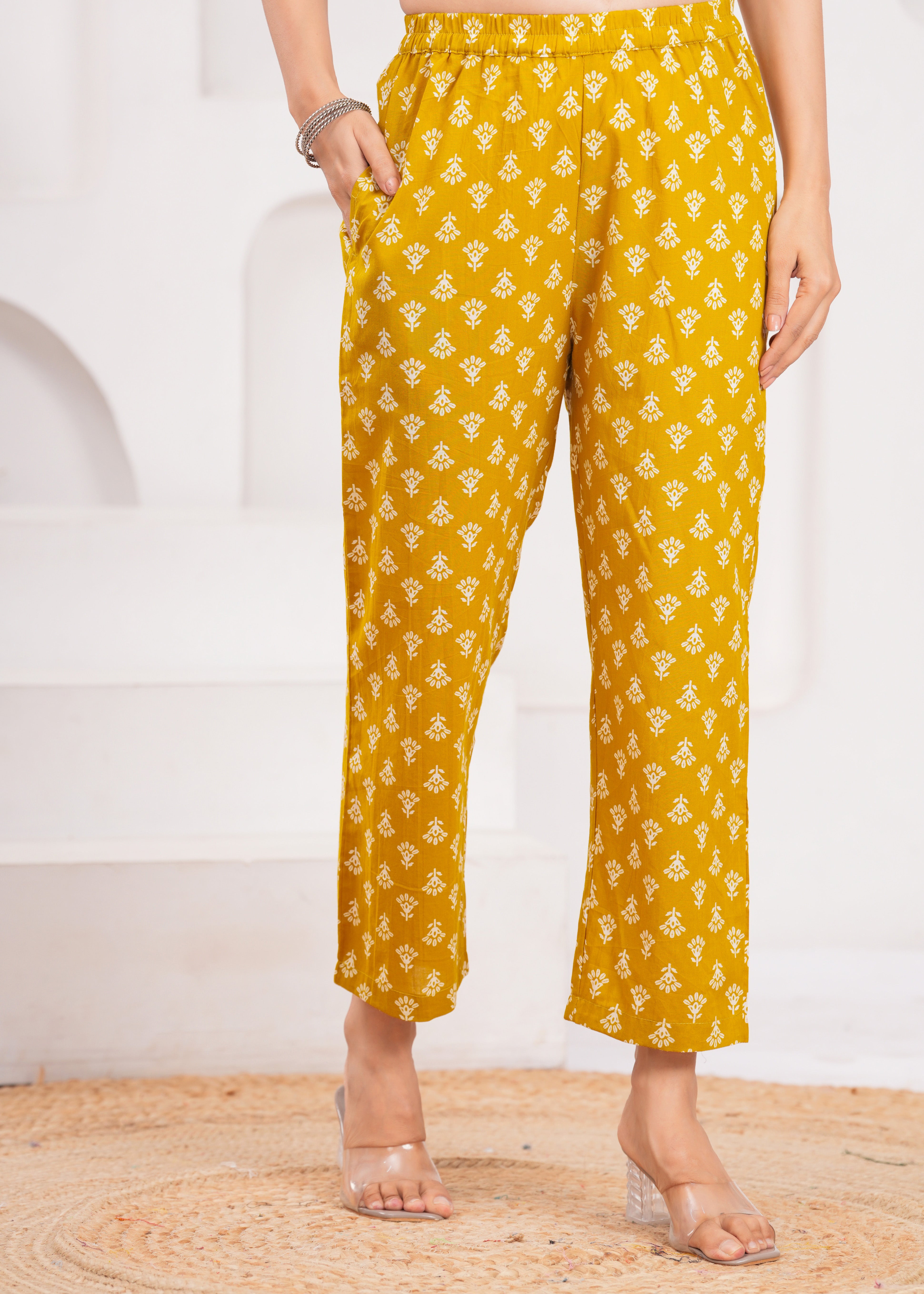 Sleeveless Mustard Cotton Kurta Set – Lightweight, Breathable Ethnic Wear for Effortless Summer Style and Everyday Comfort
